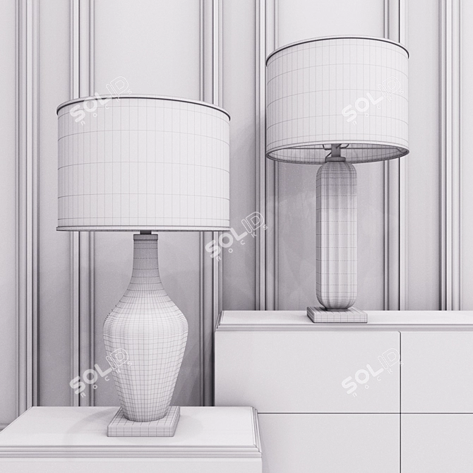 Elegant Uttermost Table Lamps 3D model image 2