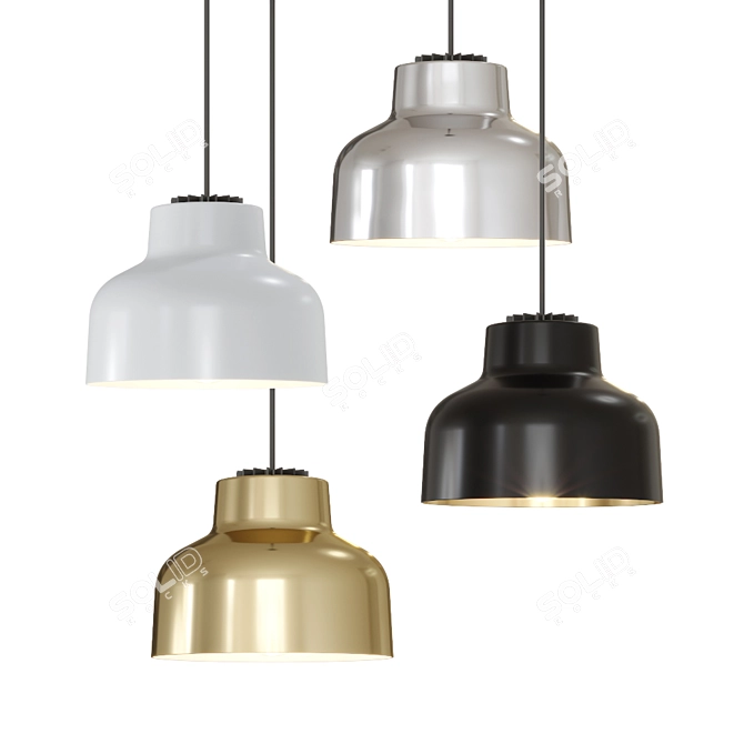 Minimalist Ceiling Lamp - BAR01 with 1.5m Suspender 3D model image 1