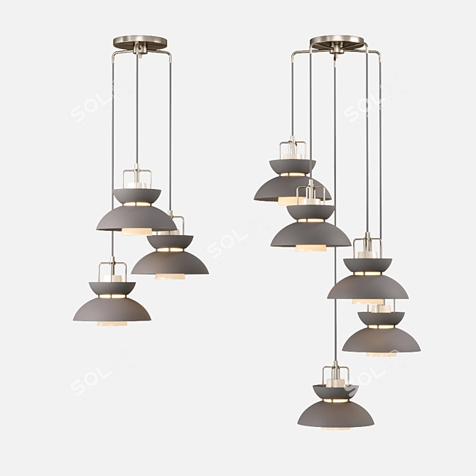 Scandinavian Style Colorful Pendant Lights 3D model image 1