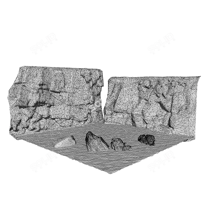 Sculpted Rock Formation: Photorealistic 3D model image 2