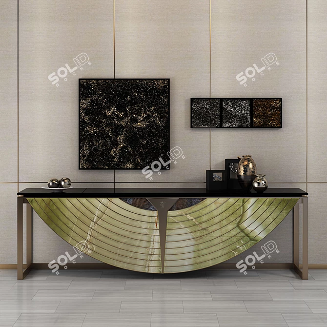 Luxury Marble Console Table: Equinox Elegance 3D model image 2