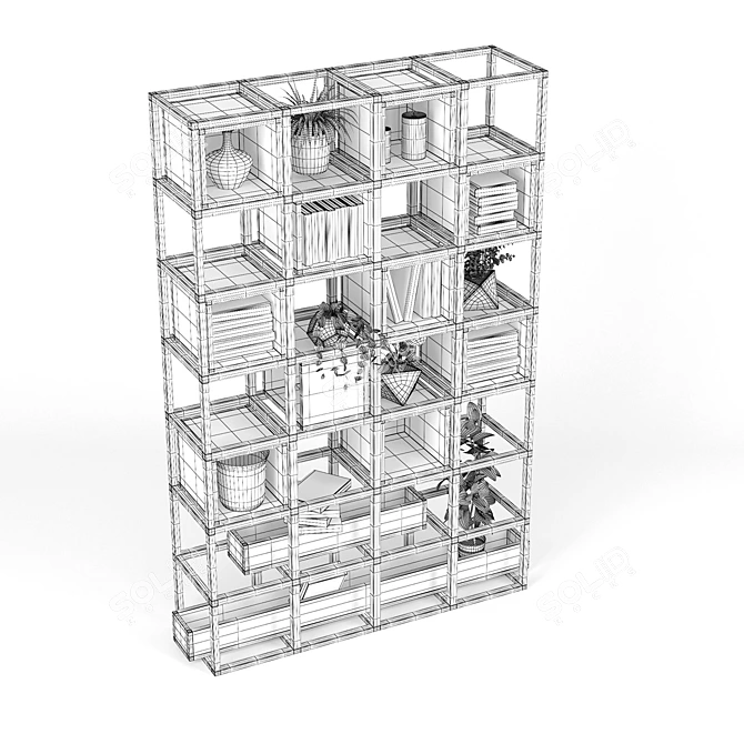 Stylish Metal Interior Racks 3D model image 3