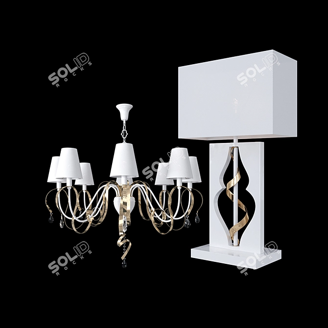 Elegant Intreccio Chandelier
(Table Lamp) 3D model image 1