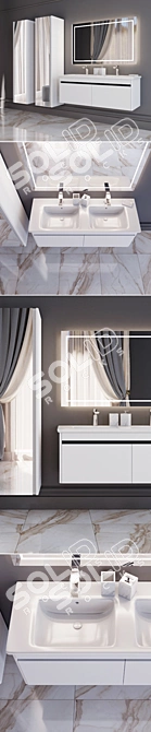 Luxury Vivia Bathroom Set 3D model image 2