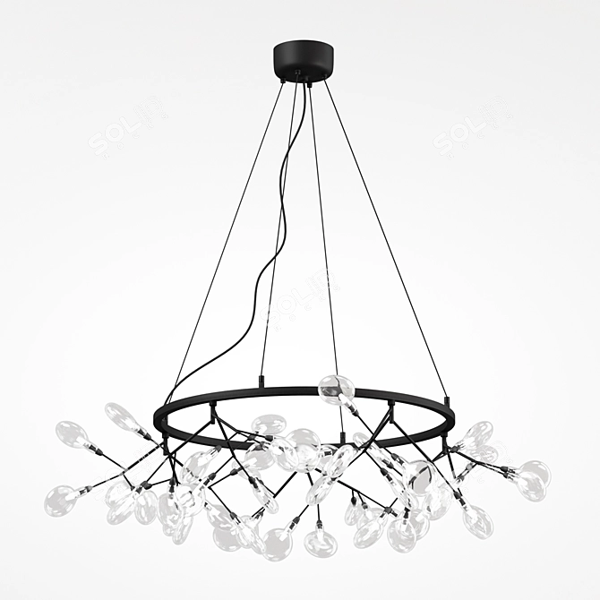 Elegant Black Crystal Chandelier 3D model image 1