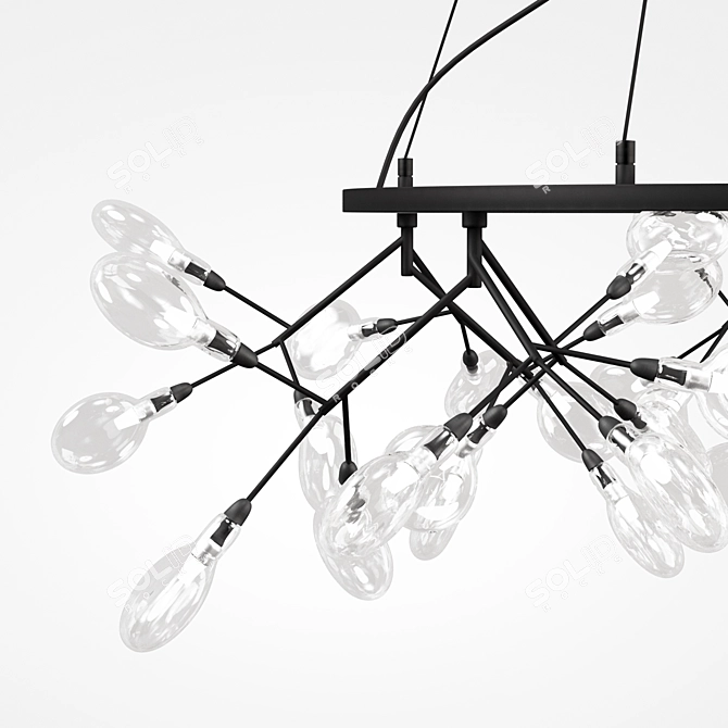 Elegant Black Crystal Chandelier 3D model image 2