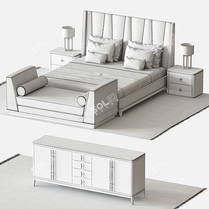 Nantes Bed: Luxurious and Elegant Sleep 3D model image 3