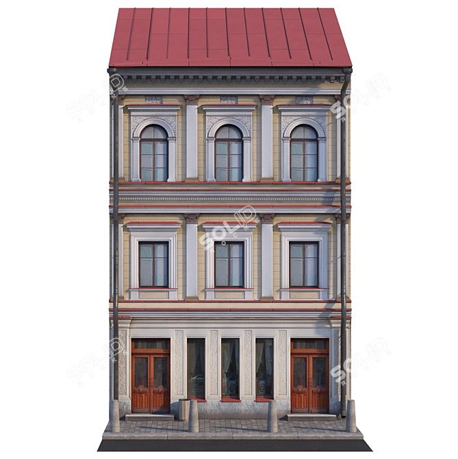 Historic Building Facade Model 3D model image 1