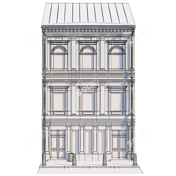 Historic Building Facade Model 3D model image 2