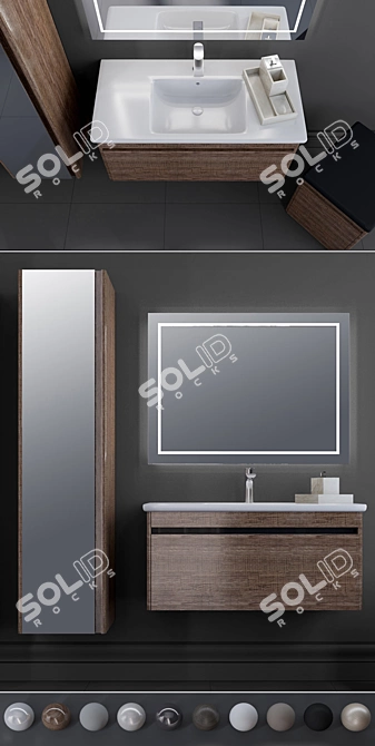 VIVIA Villeroy & Boch Bathroom Furniture Set 3D model image 2