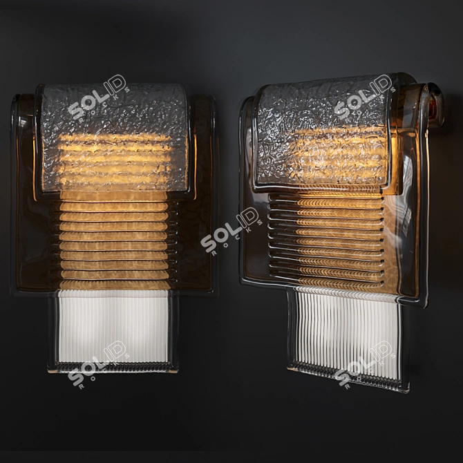 Elegant Murano Glass Sconce 3D model image 1