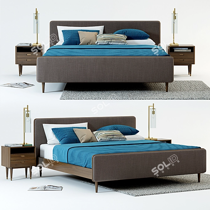 Scandi Holfred Bed Set 3D model image 1