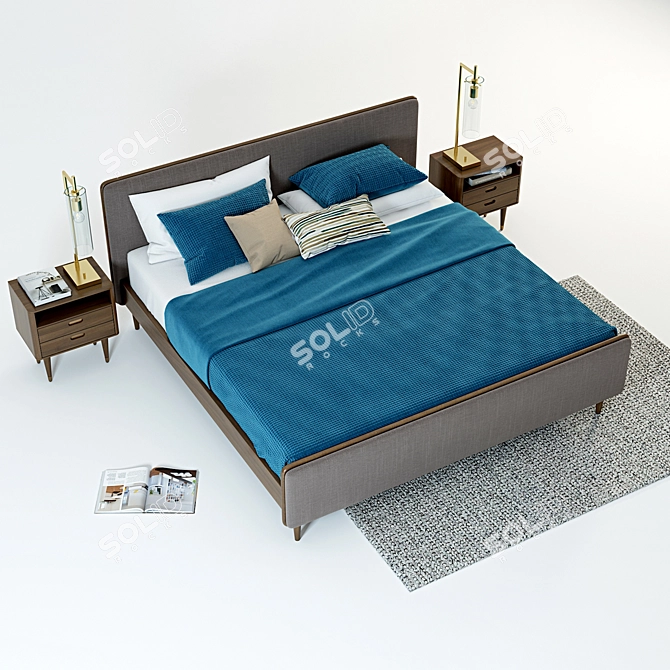 Scandi Holfred Bed Set 3D model image 2