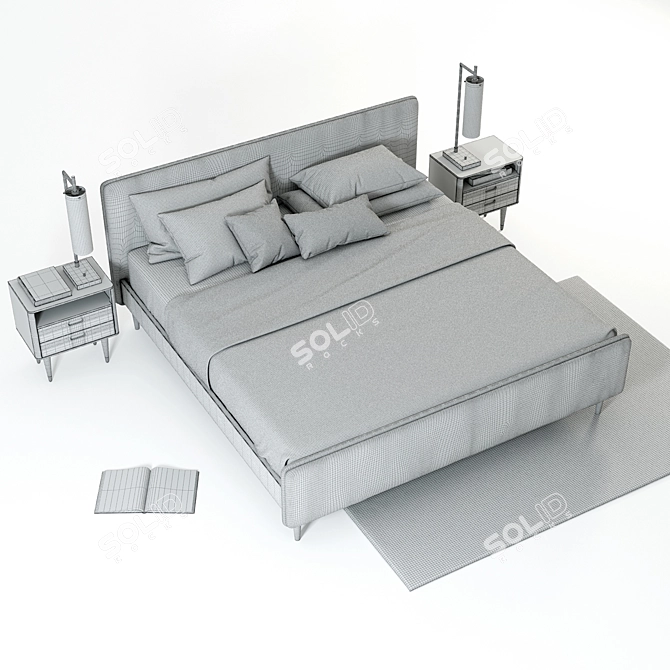 Scandi Holfred Bed Set 3D model image 3