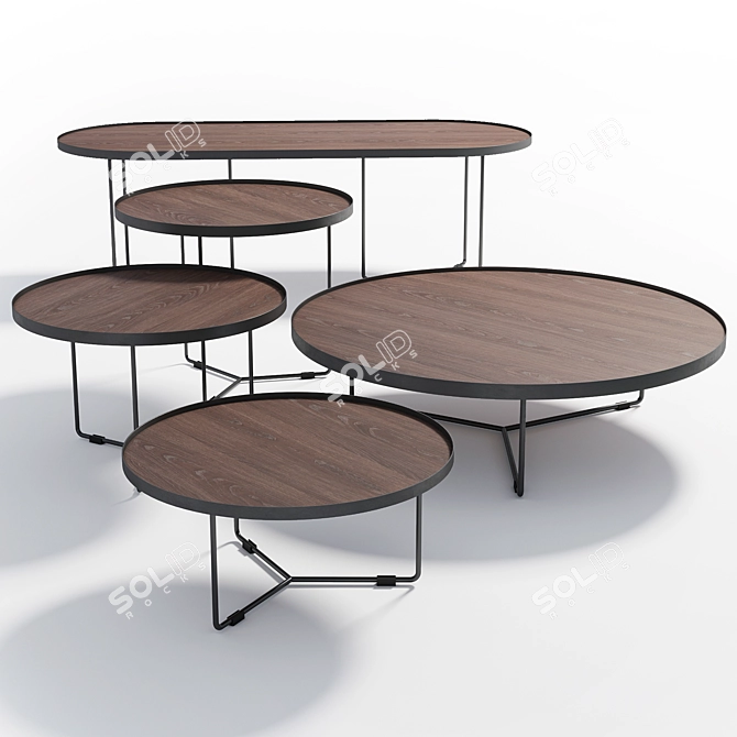 Stylish Billy Wood Coffee Table 3D model image 1