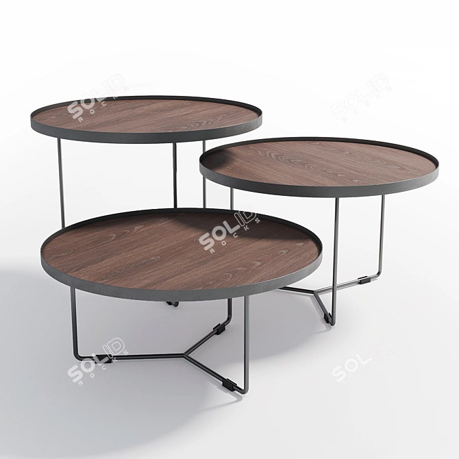 Stylish Billy Wood Coffee Table 3D model image 2