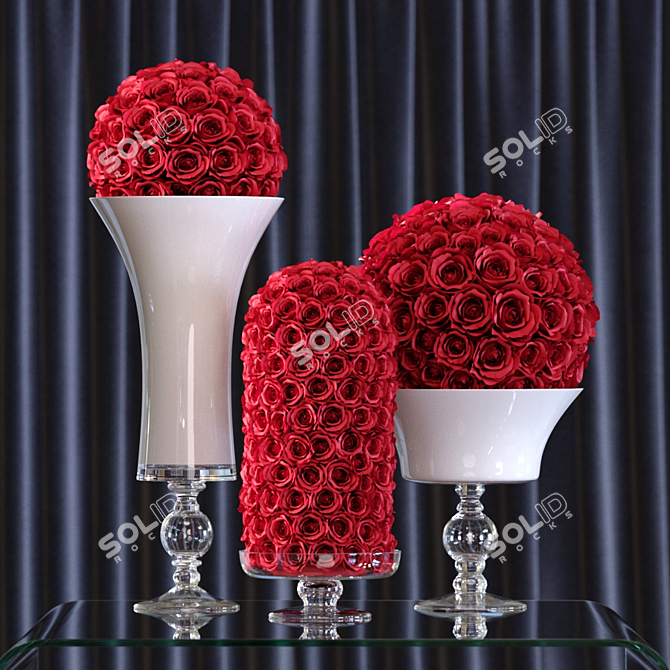 Exquisite Artificial Rose Flower Set 3D model image 2