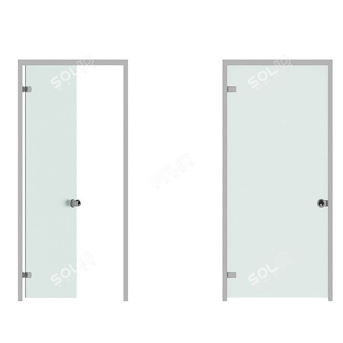 Crystal Clear Glass Doors 3D model image 1