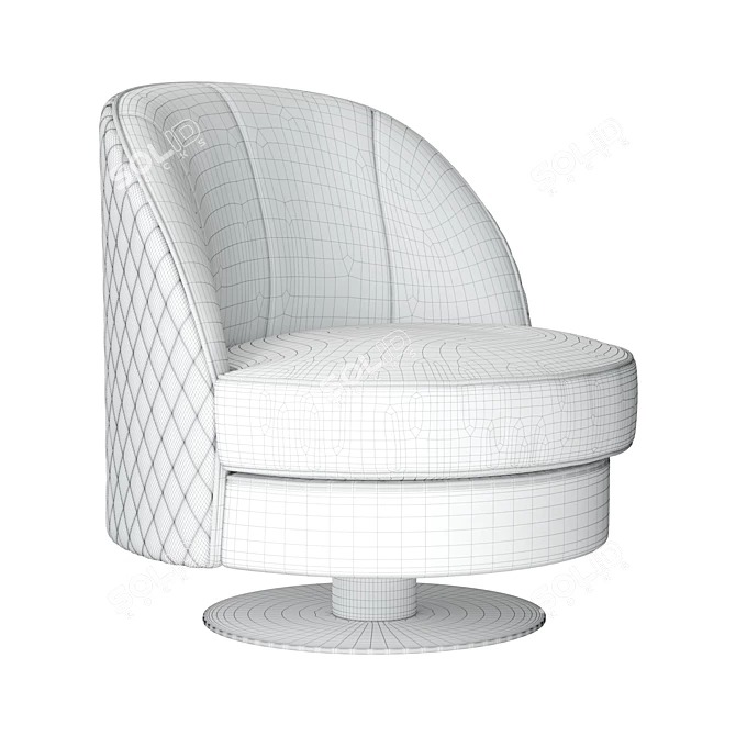 Glamorous Charlotte Swivel Armchair 3D model image 3