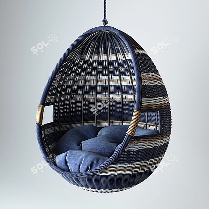 Crate and Barrel Swing Chair - Modern Indoor Hanging Seat 3D model image 1