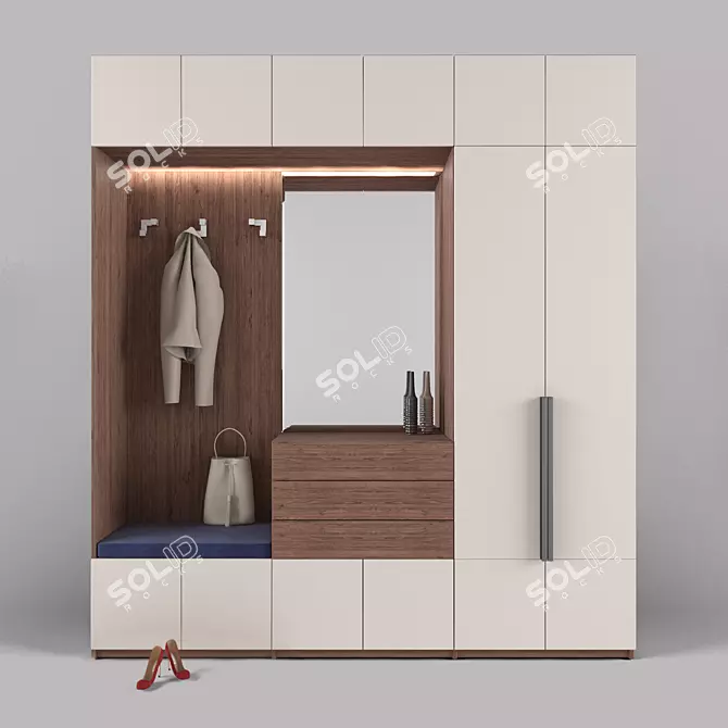 Customizable Hall Number 3 3D model image 1