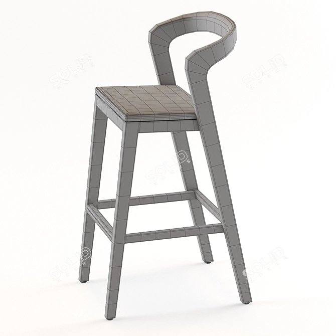 Wildspirit Play Barstool High: Solid American Walnut 3D model image 3