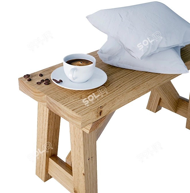 Scandi Stool: Stylish 3D Model 3D model image 2