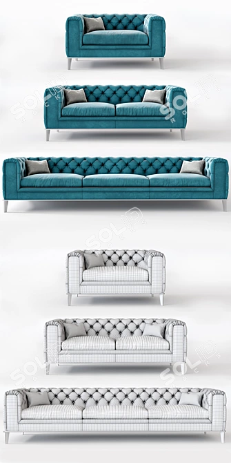 Boheme Velvet Armchair + Sofas | Prianera 3D model image 3