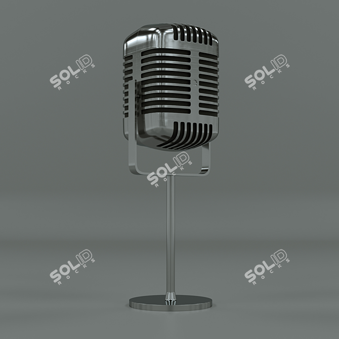 Retro Vintage Microphone 3D model image 1