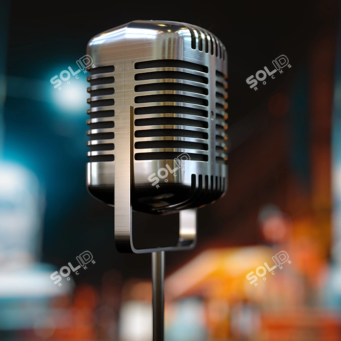 Retro Vintage Microphone 3D model image 2