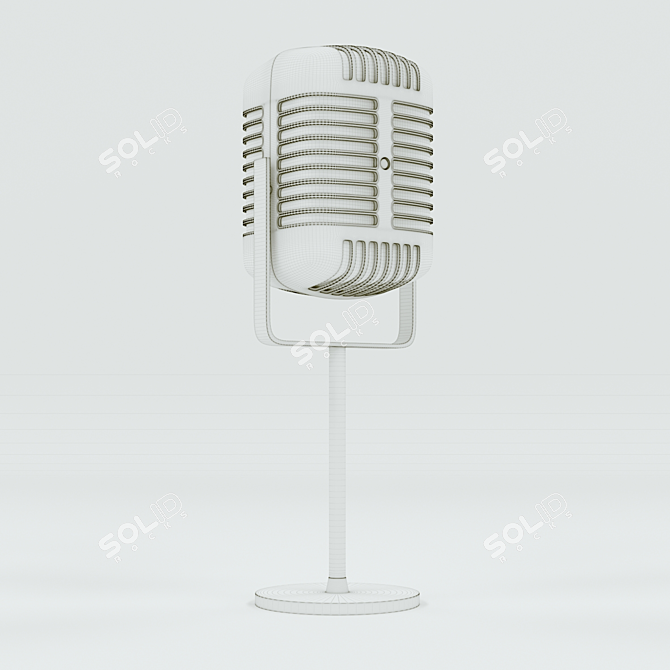 Retro Vintage Microphone 3D model image 3