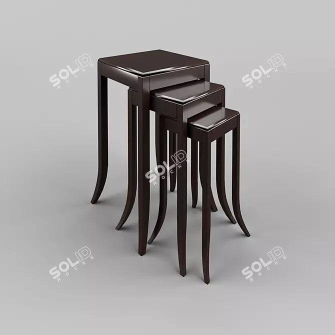 Mahogany Finish OM Side Table: Fratelli Barri Collection 3D model image 1