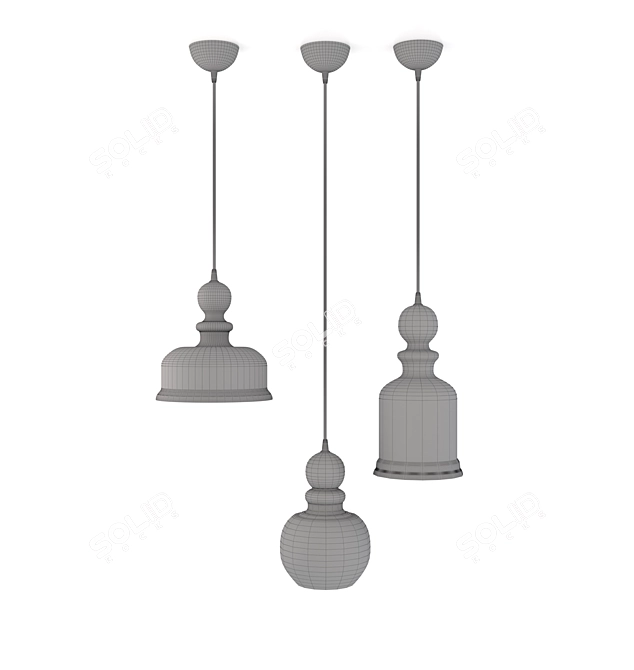 Title: Elegant Pendant Lighting Collection 3D model image 2