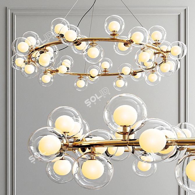 Elegant Modern Hanging Light 3D model image 1