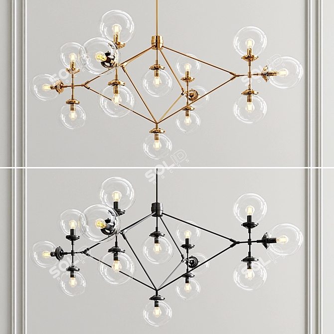 Sleek Modo Chandelier 3D model image 1