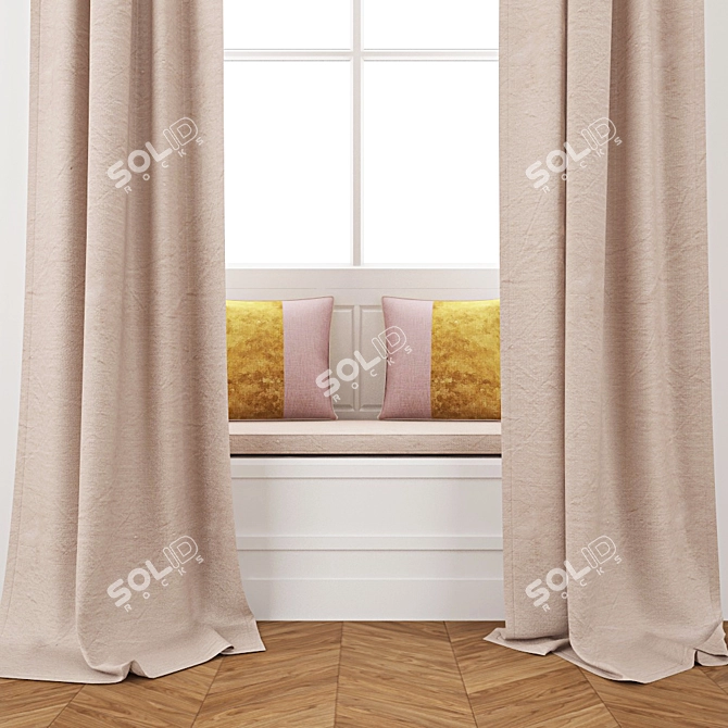 Elegant Pelmets for Luxurious Curtains 3D model image 2