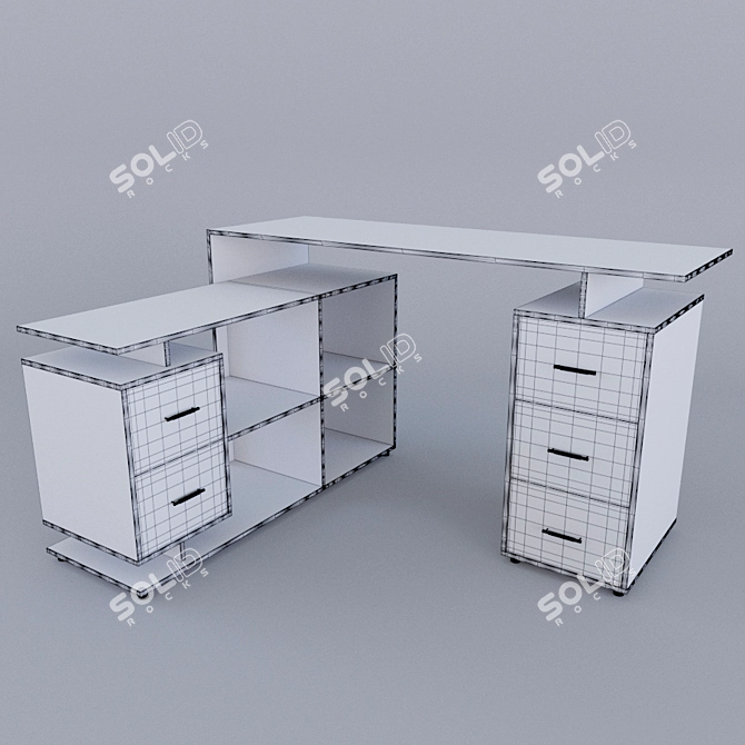 Modern Office Desk 3D model image 2