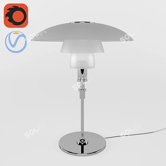 Modern Table Lamp with Adjustable Height 3D model image 1