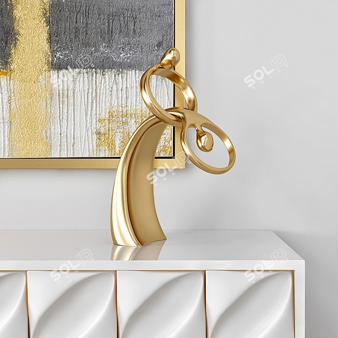 Elegant Barrington Console 3D model image 2