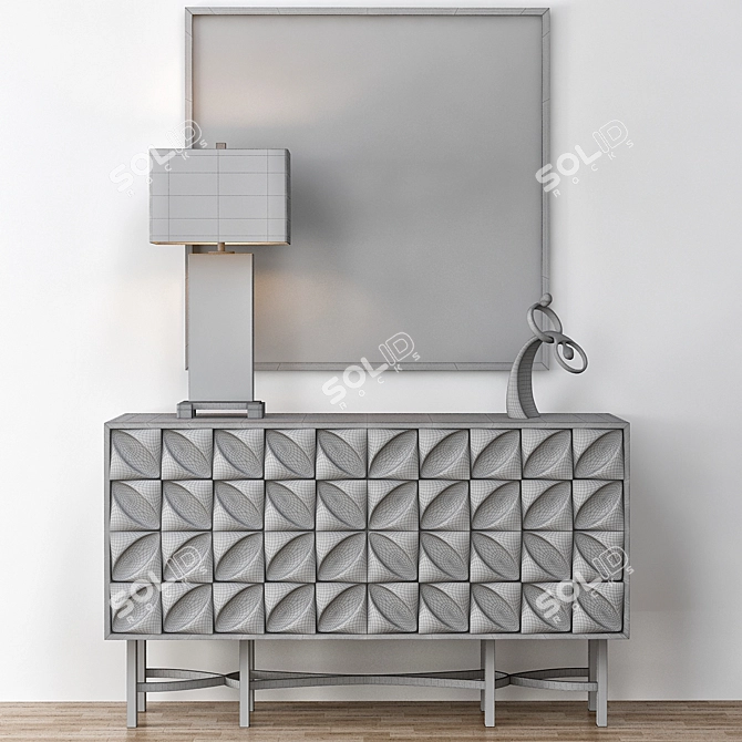 Elegant Barrington Console 3D model image 3