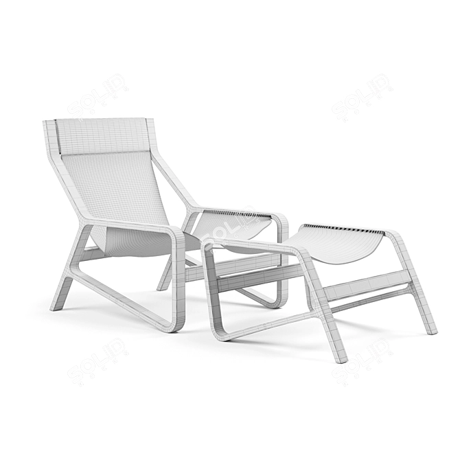 Toro Lounge Chair & Ottoman 3D model image 3