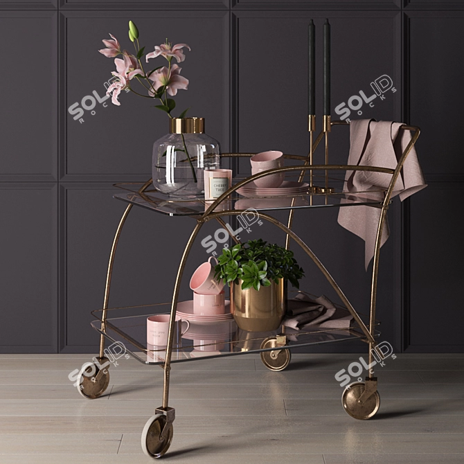 Pink Passion Decorative Trolley Set 3D model image 1