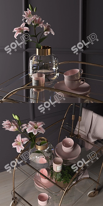 Pink Passion Decorative Trolley Set 3D model image 2