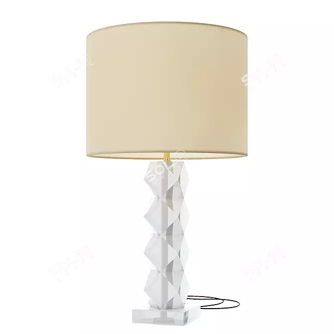 Elegant Whealon Frosted Glass Table Lamp 3D model image 1
