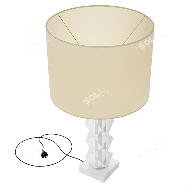 Elegant Whealon Frosted Glass Table Lamp 3D model image 2