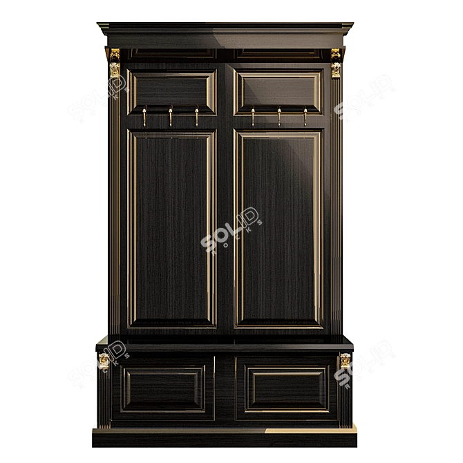 Hallway Wardrobe - Compact and Stylish 3D model image 1