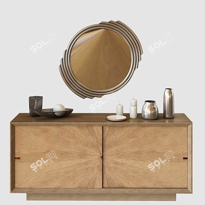 Elegant Lazarro Dresser Set 3D model image 2