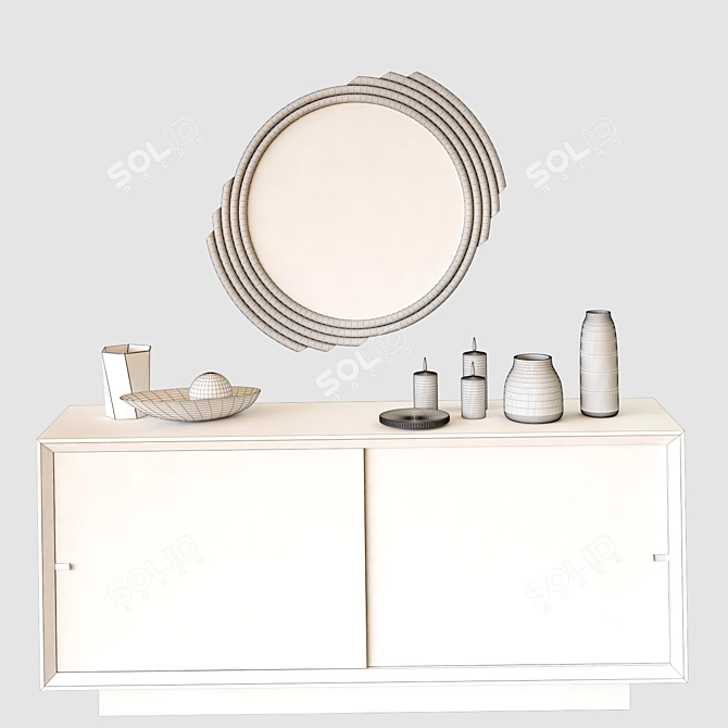 Elegant Lazarro Dresser Set 3D model image 3