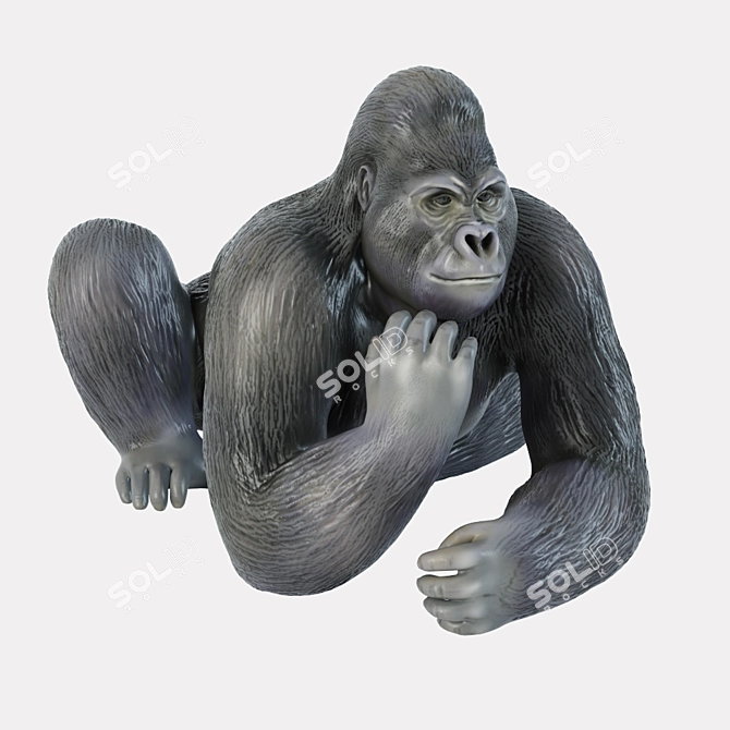 Gorilla King Figurine: Detailed 3D Model 3D model image 1