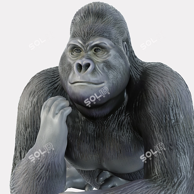 Gorilla King Figurine: Detailed 3D Model 3D model image 2